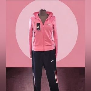 Brand New Small Women's Pink Nike AQ Sport Jacket/Pant Combo 55% Cotton 45% Poly